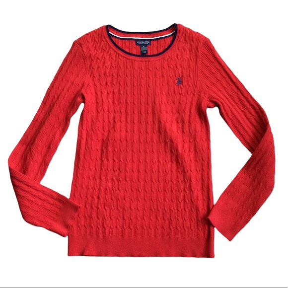 U.S. Polo Assn. Sweaters - U.S. Polo Assn. Pullover Sweater Red Long Sleeve Top Size M